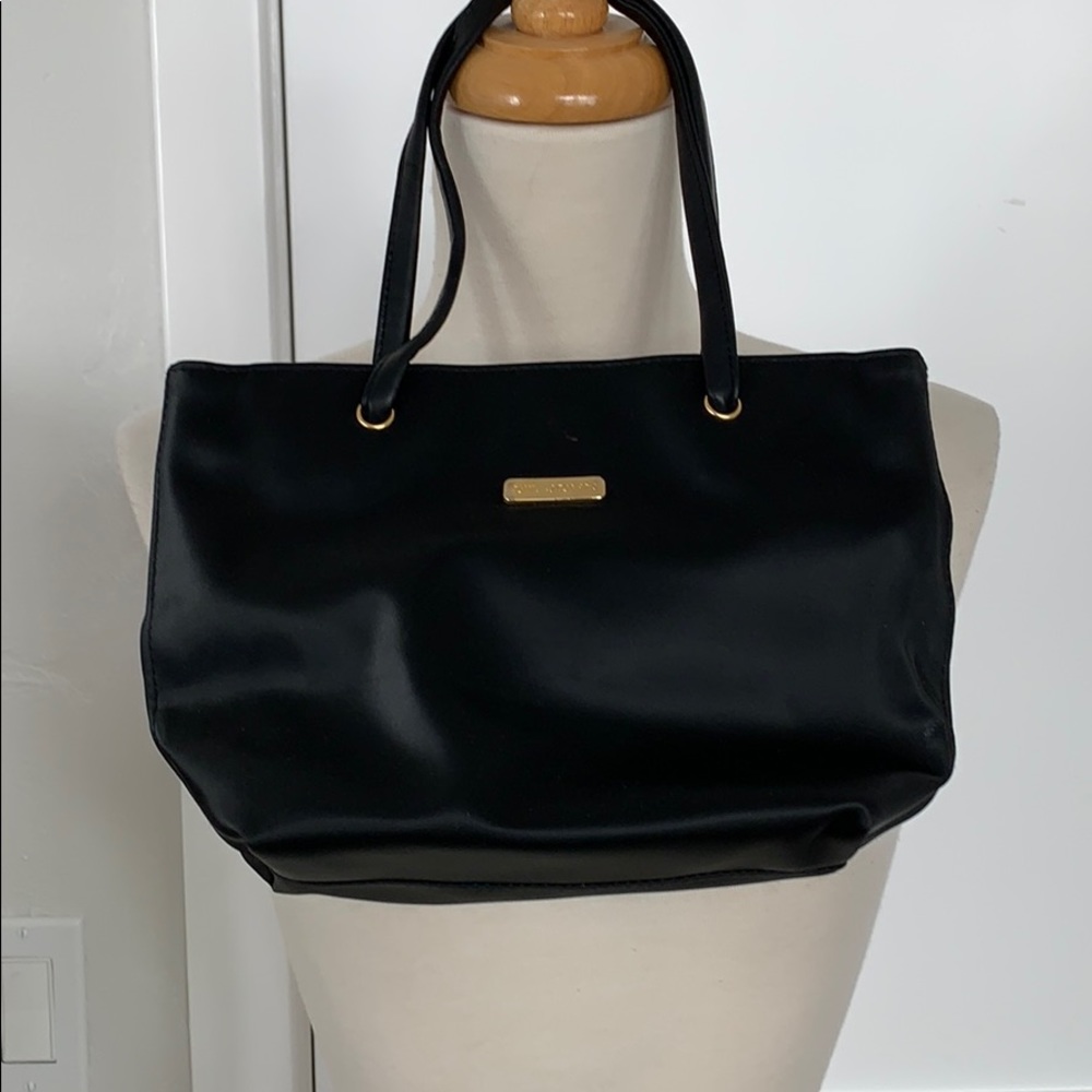 St. John small black fabric tote.